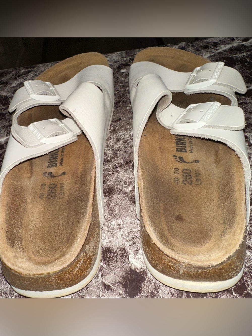 Birkenstock White Two-Strap Arizona Sandals